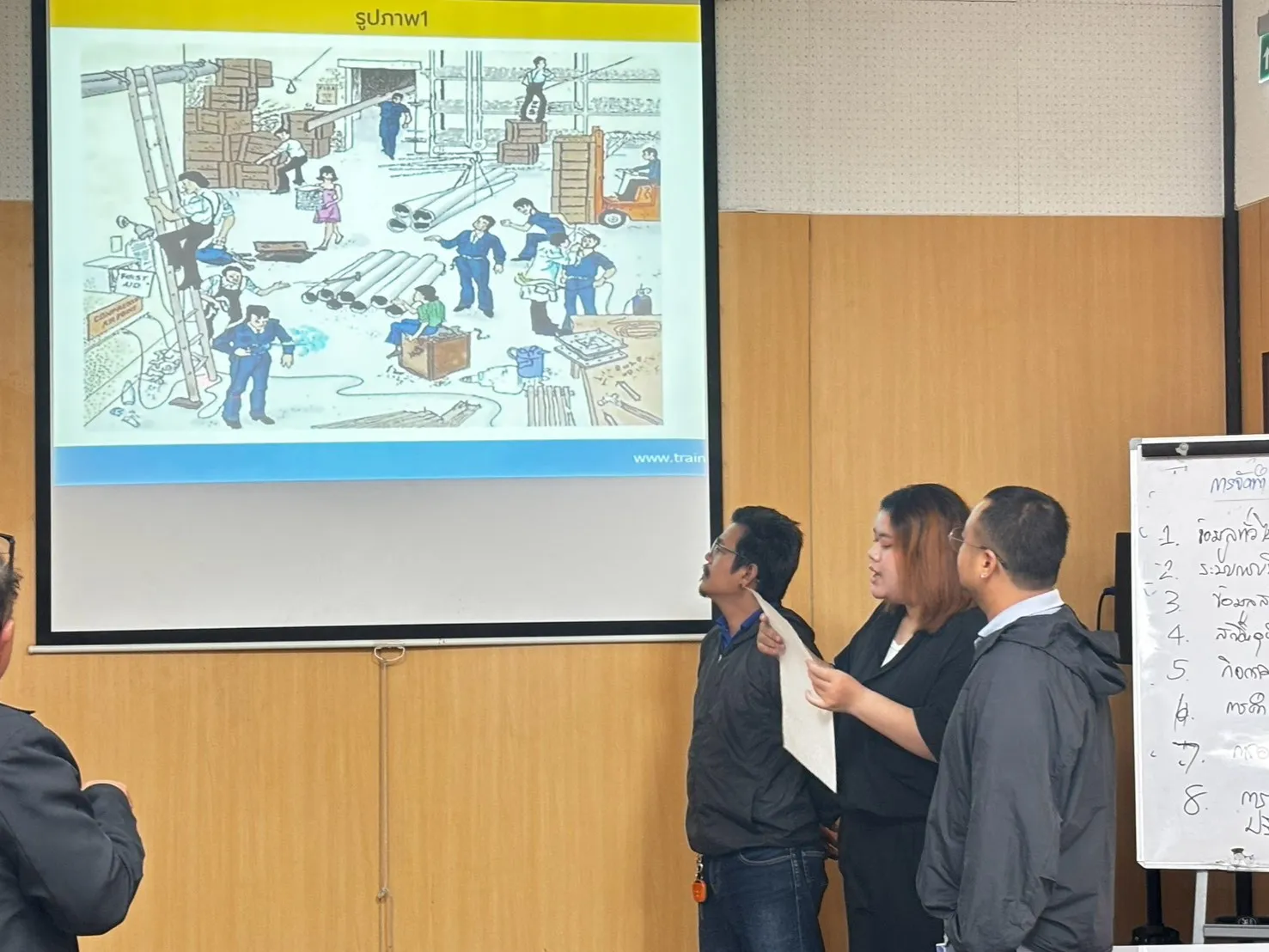 การสาธิตจป.เทคนิค - หลักสูตรจป.-คปอ. ที่ Safety Station โรงเรียนความปลอดภัย