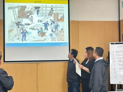 การสาธิตจป.เทคนิค - หลักสูตรจป.-คปอ. ที่ Safety Station โรงเรียนความปลอดภัย
