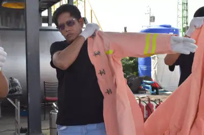 ภาพอบรมดับเพลิงขั้นต้นจริง