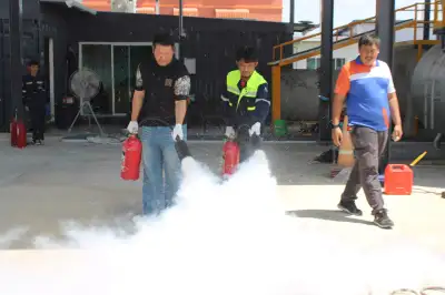 การทดสอบผู้เฝ้าระวังไฟ - หลักสูตรดับเพลิง ที่ Safety Station โรงเรียนความปลอดภัย